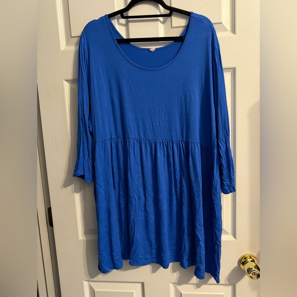 Plus Size Tunic 3/4 Sleeve Crewneck Babydoll Top Plus Size 5X - Maternity option